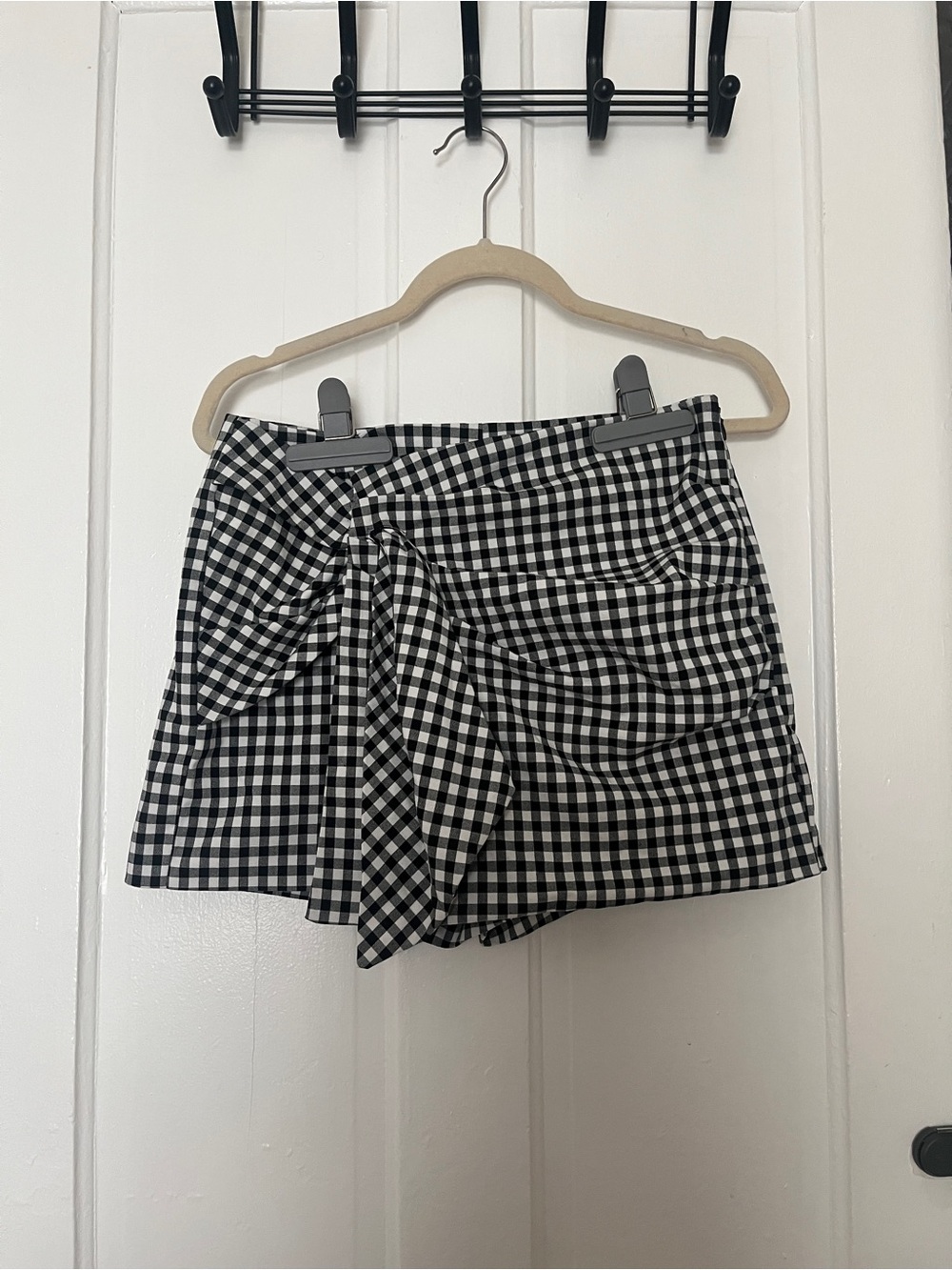 Zara Black & White Gingham Skort Size Medium
